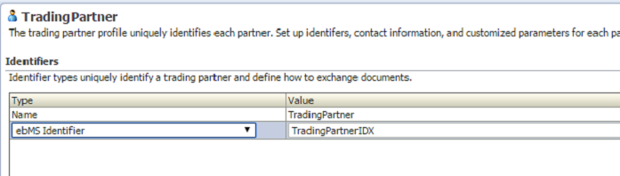 Figure: 5.6 Add ebMS Identifier for Trading Partner (can be found in CPA)