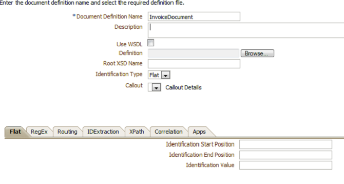 Figure: 5.2 Create a new document definition for the document type defined above