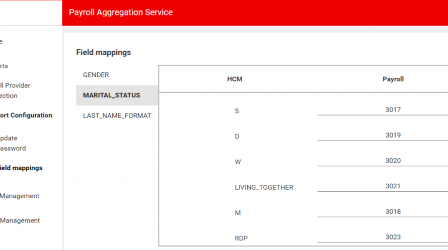 Fig 1: Field mapping between HCM and an external payroll provider